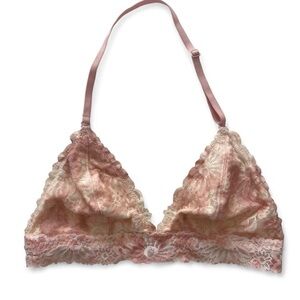 Victoria’s Secret Pink White Lace Halter Bralette Size Small